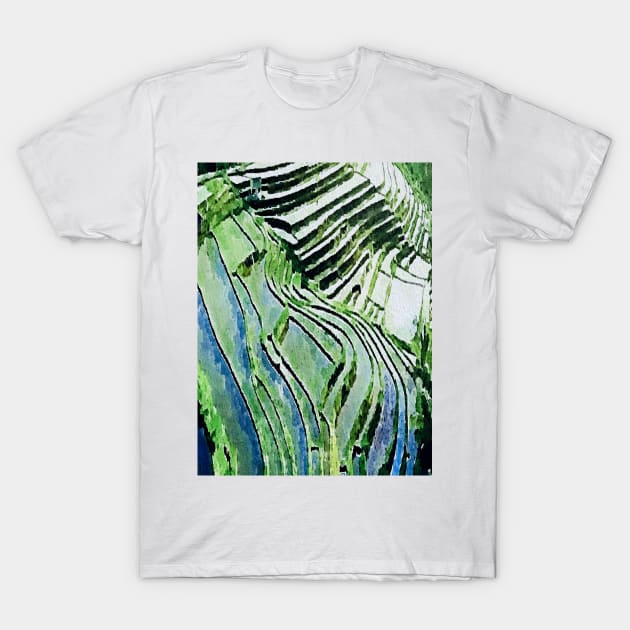 rice field Terrace T-Shirt by Banyu_Urip